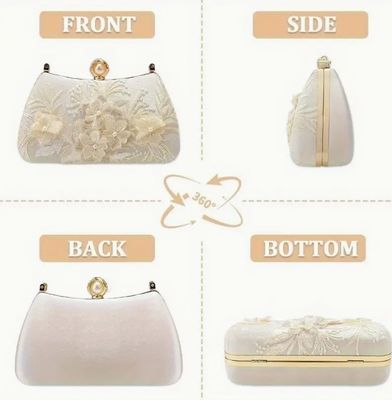 Red Evening Clutch Handbag No Pattern Style for Sophisticated Occasions