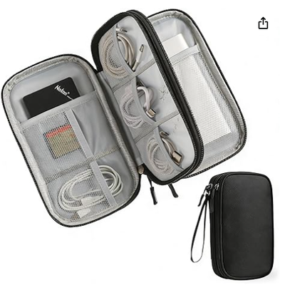 旅行用収納箱 - 携帯用電源バンク,充電器,ケーブル,電話,アクセサリー用のハードEVA保護カバー - 飛行機,ビジネス旅行,家具用のポータブル収納袋