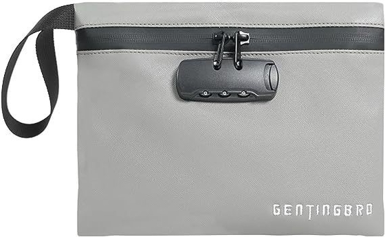 鍵付きマネーバッグ カオトラー 防火・防水 カッシュバッグ  Zipper 閉ざし 防火セーフ ボックス お金ポーチ ロッキー