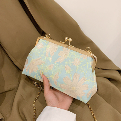 新品 クリップチェーン バッグ 中国様式 シェル バッグ 国産様式 花の肩バッグ ファッション 食事 女性のバッグ