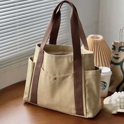 キャンバスバッグ トーテ キャンバス オールインワン 作品 高い外観 レベル 通勤 大容量 美術学生 シングル肩