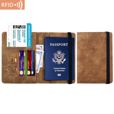 アマゾン PU レザー パスポート バッグ RFID 多機能 パスポート 持有者 パスポート カバー パスポート カバー