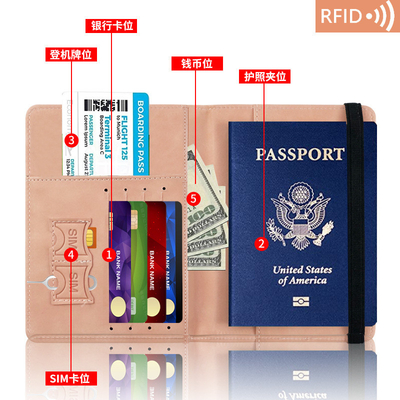 アマゾン PU レザー パスポート バッグ RFID 多機能 パスポート 持有者 パスポート カバー パスポート カバー
