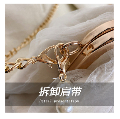 2024 NEW RETRO FAIRY SOLID COLOR 小さいバッグ ホワイト ハンドバッグ パールバッグ 女性用ネットヤード シンプルクロスボディバッグ