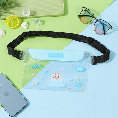 3層封印された大型携帯電話 防水袋 斜めのストラッド 泳ぐ 防水 ファンニーパック PVC 浮遊 露天海