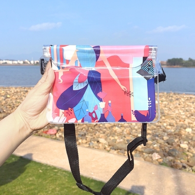 3層封印された大型携帯電話 防水袋 斜めのストラッド 泳ぐ 防水 ファンニーパック PVC 浮遊 露天海