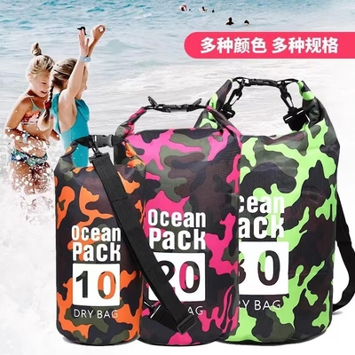 国境を越えたカモフラージュ 防水袋 片肩 双肩 防水袋 バケット バッグ ポリエステル 軽量 乾燥 濡れ