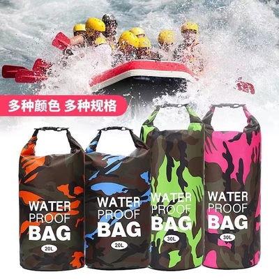 国境を越えたカモフラージュ 防水袋 片肩 双肩 防水袋 バケット バッグ ポリエステル 軽量 乾燥 濡れ