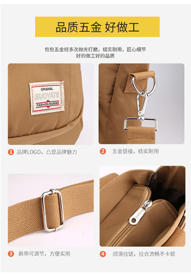 2024 NEW ATMOSPHERIC MOMMY BAG 大容量 シングルショルダー ハンドクロスボディバッグ ナイロンファブリック カジュアル 女性ショルダー