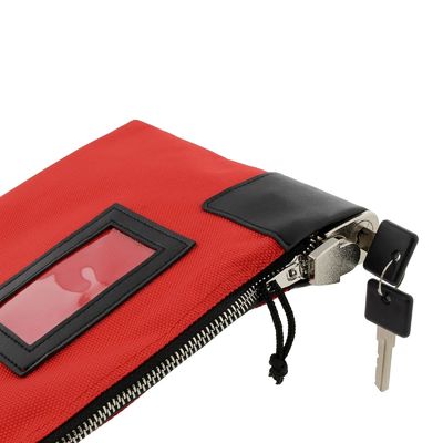 耐久性のある防水ジッパーバンクバッグ、ロックとキー付き 現金、コイン、ジュエリー、重要なカードを収納できる大きなスペース 持ち運びに便利なサイズ