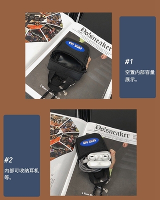 イヤホンバッグ ハンガリング ネック ミニコインバッグ カードバッグ キーバッグ クロスボディバッグ 男性用ファッションバッグ 装飾用小型ハンガリングバッグ