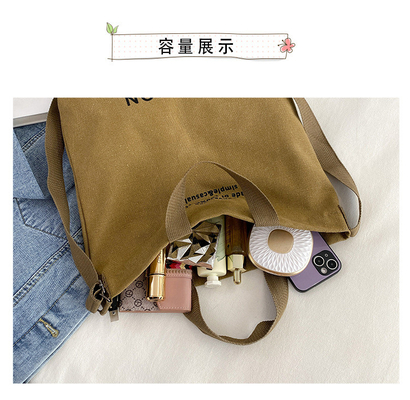 男性と女性のクロスボディバッグ 洗ったキャンバス 厚いハンドバッグ 大容量 トレンド URBAN ART 学生バッグ