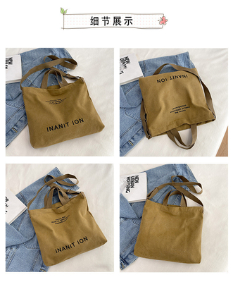 男性と女性のクロスボディバッグ 洗ったキャンバス 厚いハンドバッグ 大容量 トレンド URBAN ART 学生バッグ