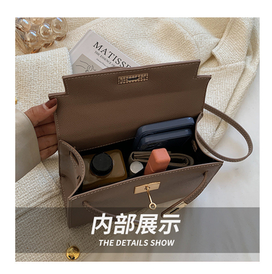 新しいファッション 冬の質感 女性のバッグ シンプルな肩バッグ ファッション 横身 ケリーバッグ