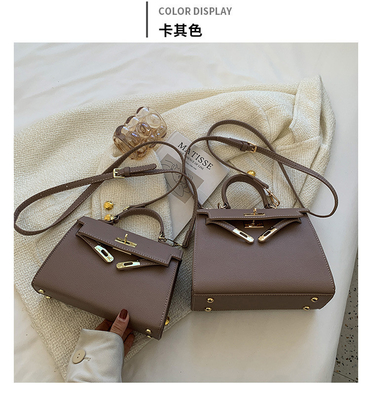 新しいファッション 冬の質感 女性のバッグ シンプルな肩バッグ ファッション 横身 ケリーバッグ