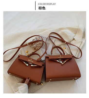 新しいファッション 冬の質感 女性のバッグ シンプルな肩バッグ ファッション 横身 ケリーバッグ