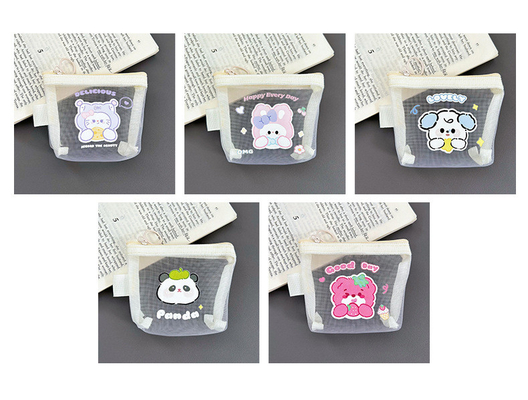 カートゥーン NET コイン財布 かわいい交換 収納袋 透明な携帯カード ポケット レッドエンベロプ ミニ収納袋
