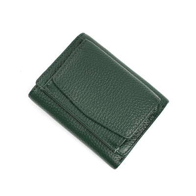 盗難防止ブラシ 女性用革財布 短カード バッグ 3つ折りたたみ 小財布 RFID ミニ牛皮コイン 財布 横断