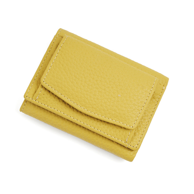 盗難防止ブラシ 女性用革財布 短カード バッグ 3つ折りたたみ 小財布 RFID ミニ牛皮コイン 財布 横断