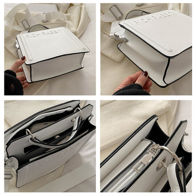 シンプル ファッション レター バッグ 女性用 新品 旅行者用 ハンドバッグ 小型四角 バッグ シニア用 質感 幅広く肩帯 横身