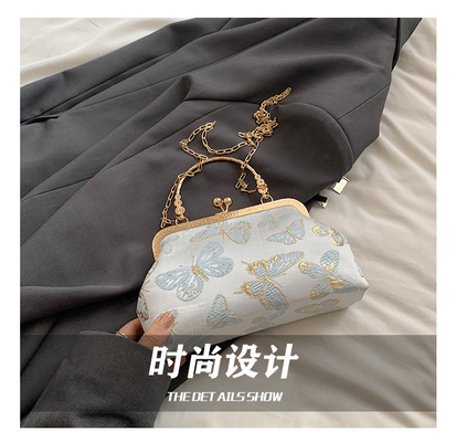 新型中国式 チェンサム 食事袋 女性用 2024年春夏 新型ハンドバッグ シニア チェイン クロスボディ バッグ