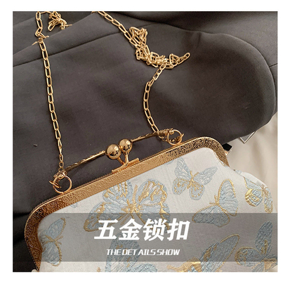 新型中国式 チェンサム 食事袋 女性用 2024年春夏 新型ハンドバッグ シニア チェイン クロスボディ バッグ