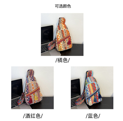 新中国ファッション シングルショルダー・クロスボディ・バッグ NET レッド・シンプル・エスニック・スタイル 小さいバッグ 質感 胸袋 女性バッグ