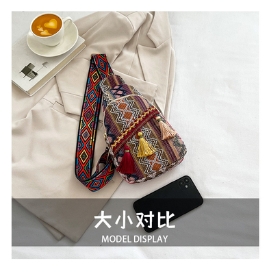 新中国ファッション シングルショルダー・クロスボディ・バッグ NET レッド・シンプル・エスニック・スタイル 小さいバッグ 質感 胸袋 女性バッグ