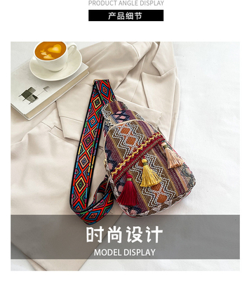 新中国ファッション シングルショルダー・クロスボディ・バッグ NET レッド・シンプル・エスニック・スタイル 小さいバッグ 質感 胸袋 女性バッグ