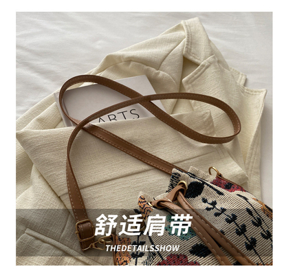 新品中国国産 吹風 腕前 バケット バッグ シンプル ファッション トレンド 夏 新品 リンネン スタイル 高級 センセ シングル 肩