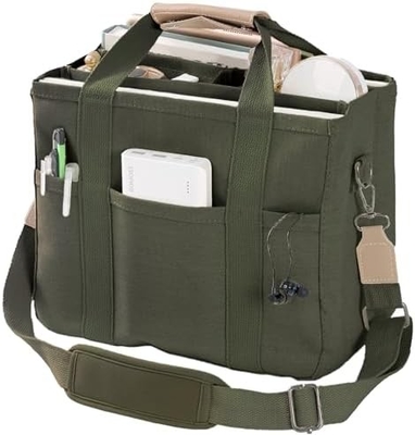 キャンバス トートバッグ 複数のポケット クロスボディ トートバッグ 女性用 トレンドショルダー ハンドバッグ すべて トートバッグ コンパート