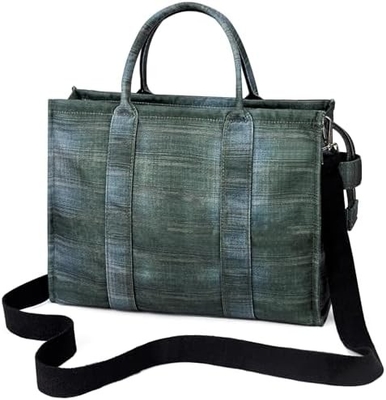 キャンバス トートバッグ 女性用 ファッション ハンドバッグ ショルダーバッグ ザイパー付き 横身バッグ 職場旅行用