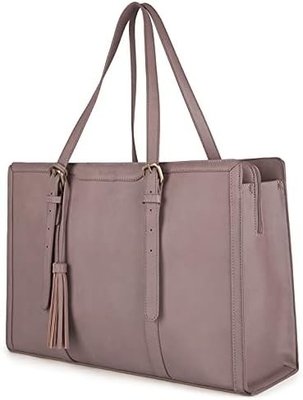 女性用 15.6 インチ 作業用 トートバッグ PU レザー パソコン財布 業務用 オフィス用 3 層のコンパートメント