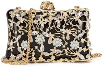 女性のための夕方バッグ クリッチバッグ ラインストーン バッグ スパークリングパーティ 肩バッグ チェーン付き 結婚バッグ