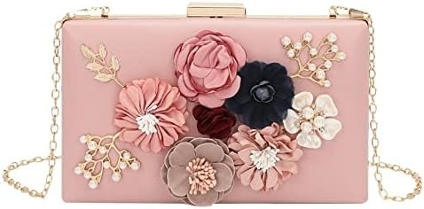 レトード 花柄 財布 夕方 バッグ 女性用 パーティー用 ハンドバッグ チェーン ストラップ 肩バッグ