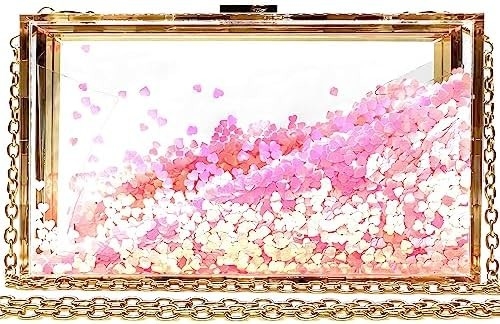 ジュベニス マジック 透明 セキンス クラッチ バッグ パーティーのハンドバッグ