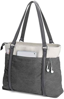 女性用ラップトップ トートバッグ 軽量 スプレイスキャンバス 15.6インチ ハンドバッグ