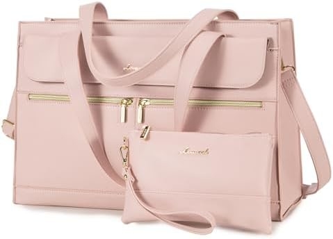 レディース 15.6インチ ラップトップ トートワーク バッグ プロフェッショナル レザー パソコン ブリーフケース 防水 ビジネス