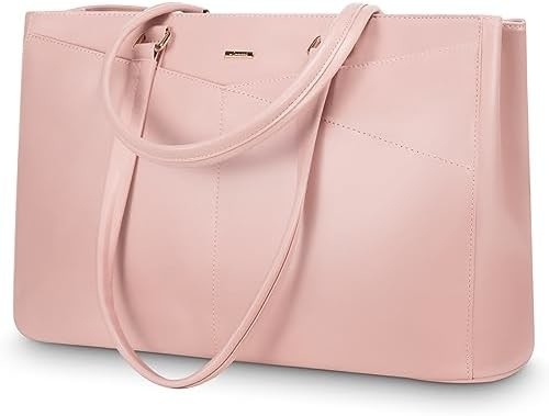 女性用 15.6 インチ 防水革 パソコン用 バッグ 業務用 オフィス用 ブリーフケース ブラック