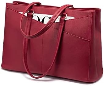 女性用 15.6 インチ 防水革 パソコン用 バッグ 業務用 オフィス用 ブリーフケース ブラック