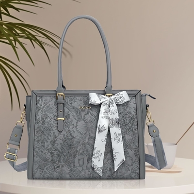 女性用モシソラップトップバッグ, 17-17.3インチ PU レザー トートバッグ
