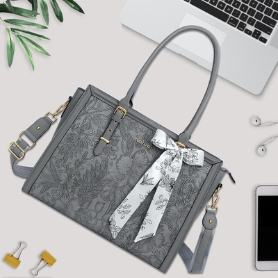 女性用モシソラップトップバッグ, 17-17.3インチ PU レザー トートバッグ