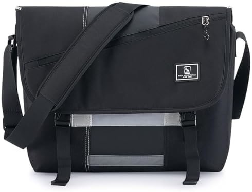 オイワス 男性用メッセージバッグ 15.6インチ ラップトップ クロスボディ バッグ 女性用 カジュアル サック ショルダーバッグ 大学旅行事務所