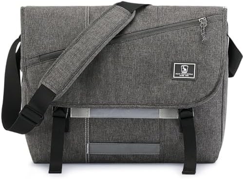 オイワス 男性用メッセージバッグ 15.6インチ ラップトップ クロスボディ バッグ 女性用 カジュアル サック ショルダーバッグ 大学旅行事務所