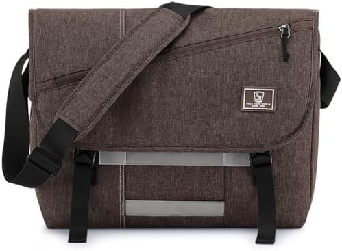 オイワス 男性用メッセージバッグ 15.6インチ ラップトップ クロスボディ バッグ 女性用 カジュアル サック ショルダーバッグ 大学旅行事務所