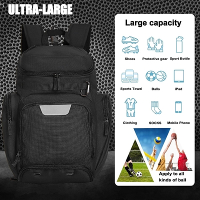 バスケットボール バックパック 大型スポーツバッグ,ジムバッグ ボールコンビニと靴コンビニと