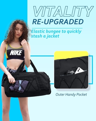 BAGSMART ジムバッグ 靴コンパートメントと濡れたポケット,軽量スポーツ旅行デュフェルバッグ,C TO STORE スポーツシューズ 水