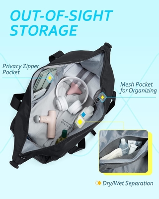 BAGSMART ジムバッグ 靴コンパートメントと濡れたポケット,軽量スポーツ旅行デュフェルバッグ,C TO STORE スポーツシューズ 水