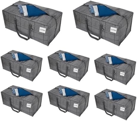 VENO 4 パック 引越し袋 プラスチック 収納 トート 服 組織 大型 W 蓋/ジッパー 梱包箱/ビン オルタナティブ