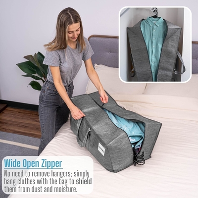 VENO 4 パック 引越し袋 プラスチック 収納 トート 服 組織 大型 W 蓋/ジッパー 梱包箱/ビン オルタナティブ